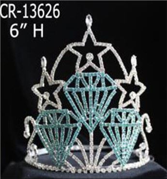 6 Pulzier Custom Rhinestone Pageant Kuruni Kristall Tema aġġustabbli Tiara